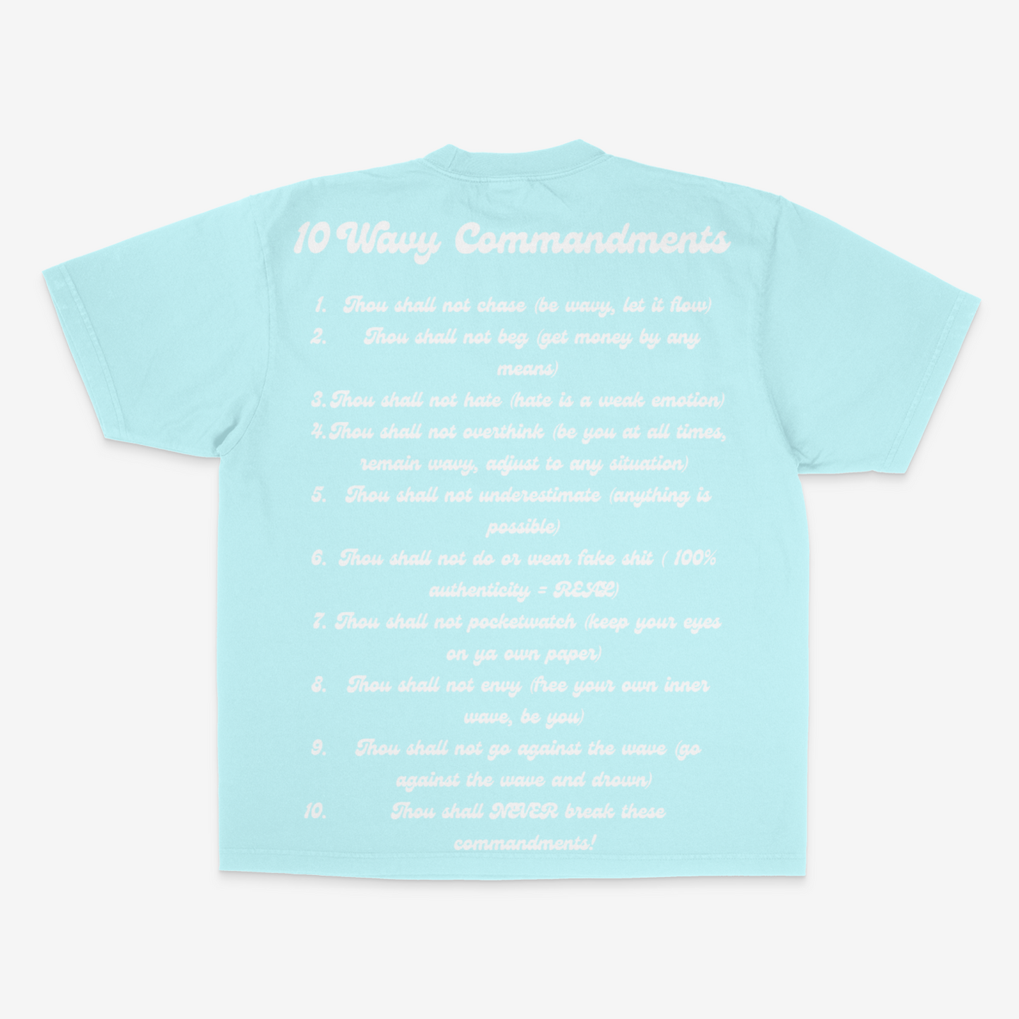 Teal Blue 10 Commandments Tee