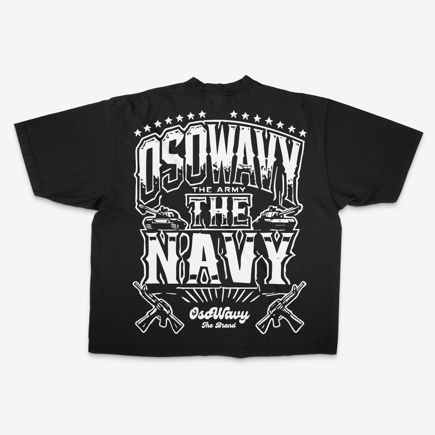 "Wavy Navy" drop shoulder oversized  tee